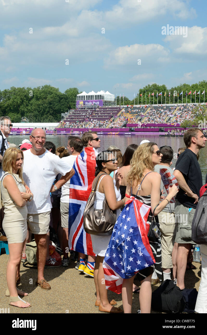 Zuschauer in London 2012 frei olympische Disziplin im Hyde Park Stockfoto