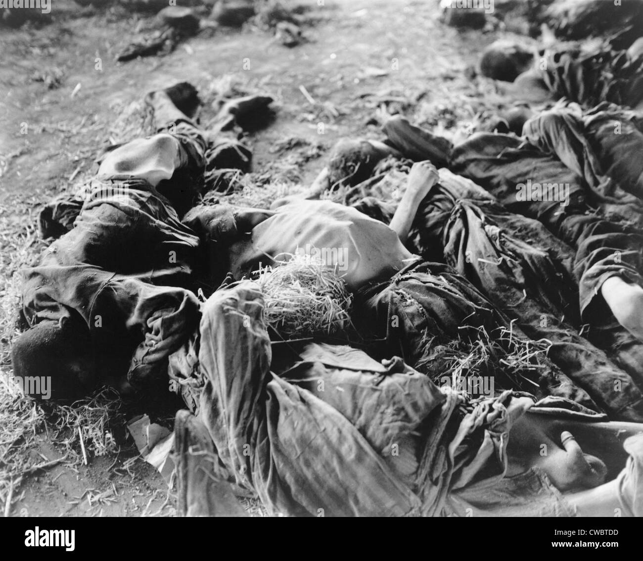 Organe der deutschen Sklaven liegen wo sie starben an Hunger auf Gefängnis Etagen eines Konzentrationslagers in Nordhausen, Deutschland nach Stockfoto