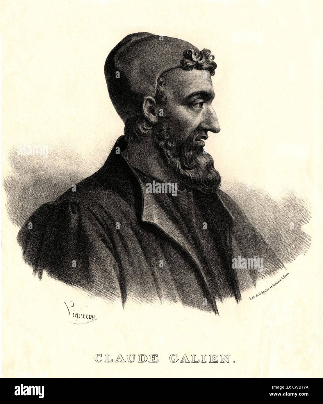 Galen (131-201 n. Chr.), griechischer geboren römische Arzt, war der Europäischen mittelalterlichen medizinischen Praxis. Seine Theorie von der Stockfoto