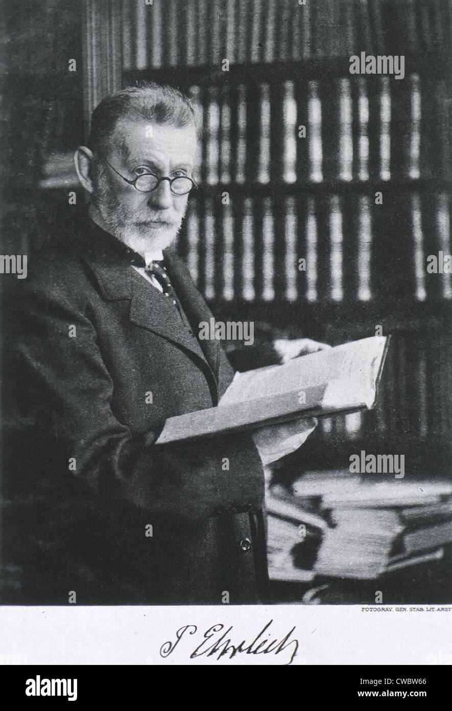 Paul Ehrlich (1854-1918), deutscher Mediziner experimentiert chemische Behandlungen, Krankheitserreger und ihre Kranken zu zerstören Stockfoto