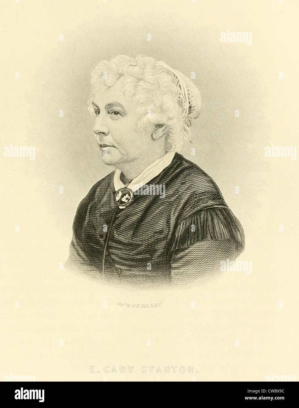 Elizabeth Cady Stanton (1815-1902), US-amerikanischer Frauenrechte Führer. Gravur ca. 1865. Stockfoto