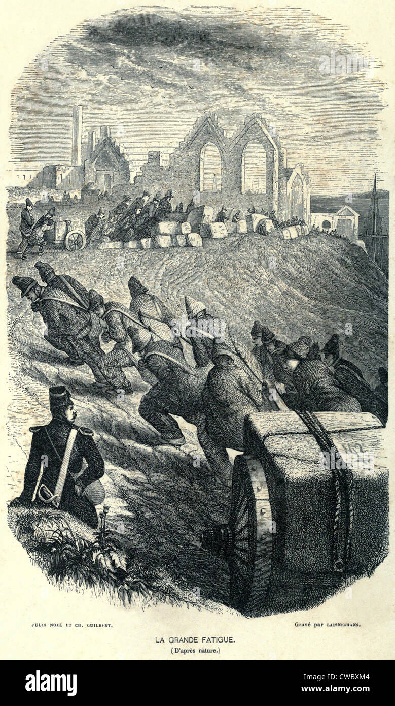 Französischen Sträflinge an harte Arbeit, ca. 1840 s. Stockfoto