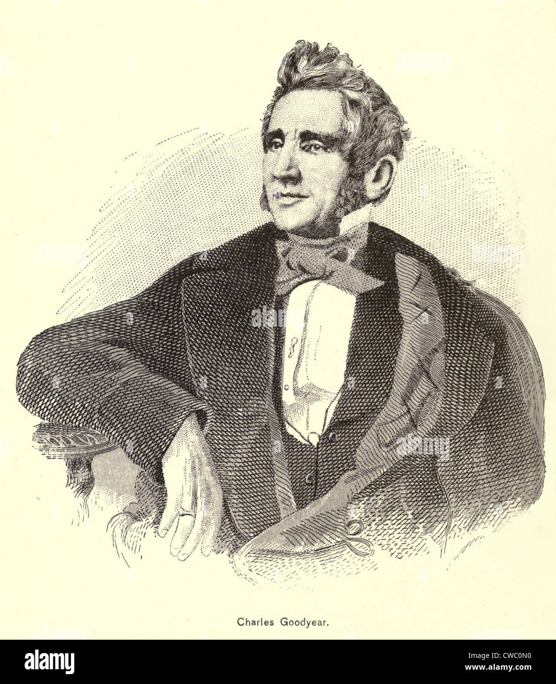 Charles Goodyear (1800-1860) entdeckt der Kautschuk vulkanisieren Prozess im Jahre 1839. Im Jahre 1844 erhielt er ein US-Patent für die Stockfoto
