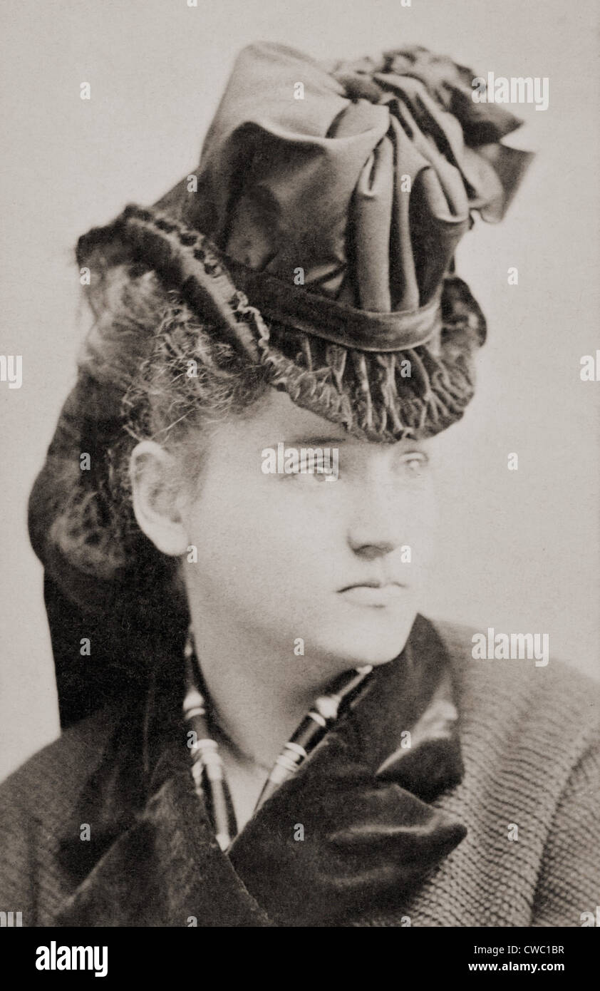 Tennessee Claflin (1844-1923), berüchtigte amerikanische Feministin und Schwester von Victoria Woodhull, mit denen sie öffnete öffnen eine Wand Stockfoto
