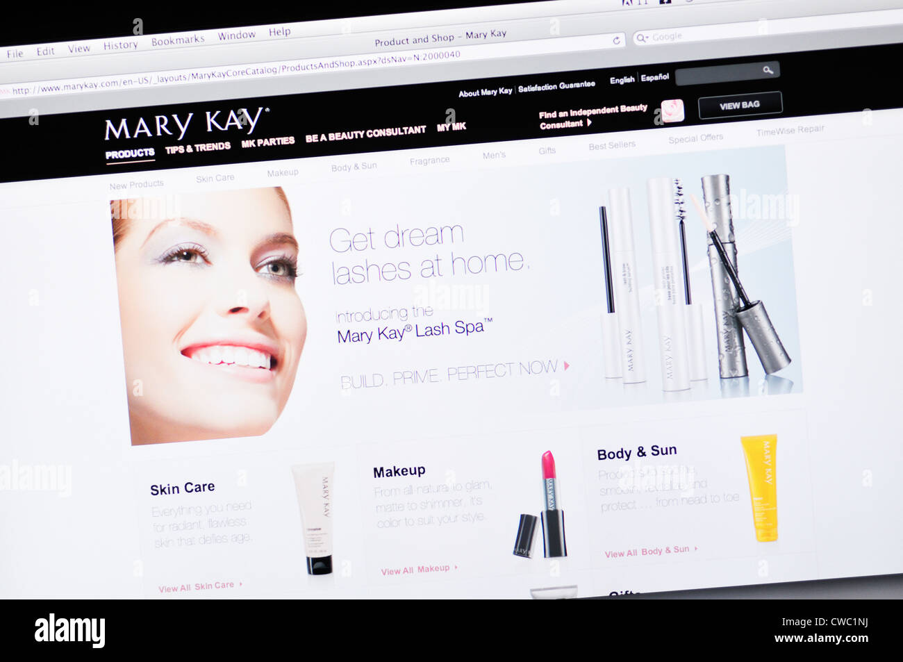 Mary Kay Website-Kosmetik Stockfoto