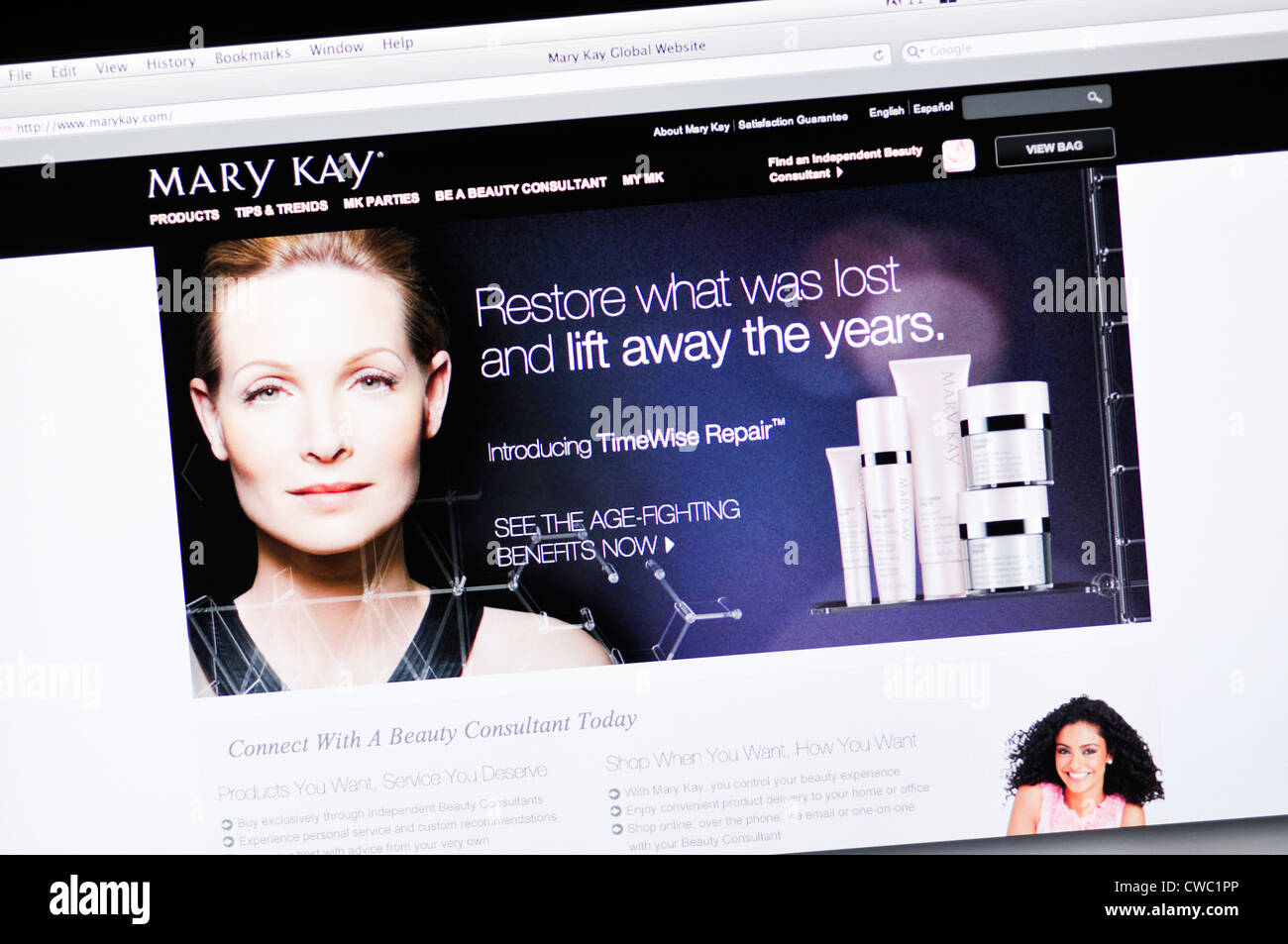Mary Kay Website - Kosmetik Stockfoto