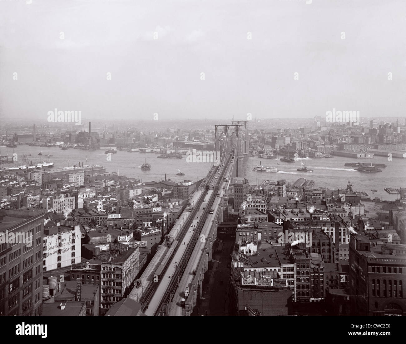 Brooklyn Bridge betrachtet von Downtown Manhattan mit Brooklyn in der Ferne. 1903. LC-D4-16666 Stockfoto