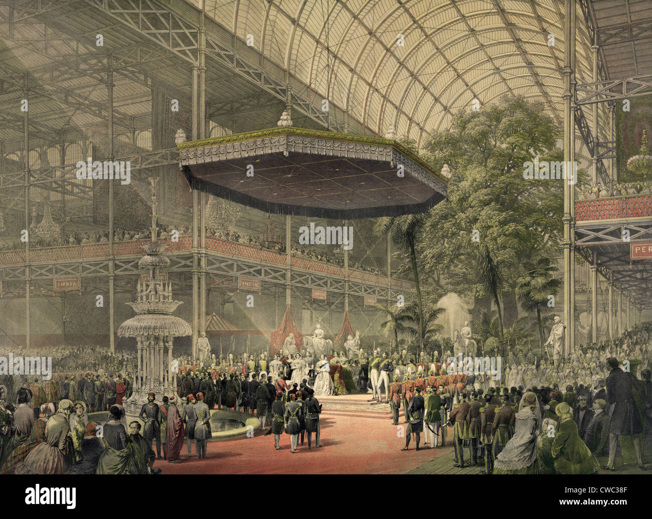 Queen Victoria führt den Vorsitz bei der Parlamentseröffnung die große Ausstellung aller Nationen 1. Mai 1851. (BSLOC 2010 18 76) Stockfoto