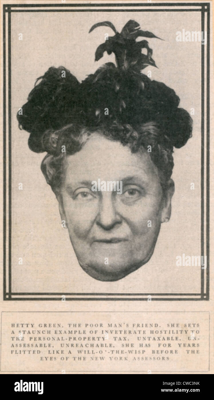 Hetty Green 1834-1916 war die einzige Frau und eines der reichsten Wall-Street-Banker an der Wende des Jahrhunderts. Diese 1907 Stockfoto