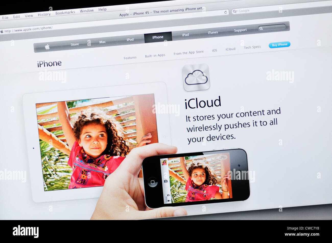 iPhone iCloud-website Stockfoto