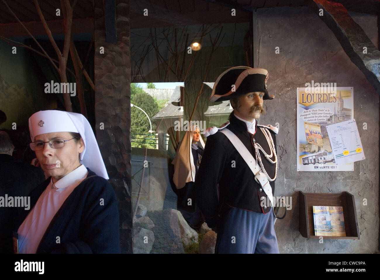 Wachsfigurenkabinett in Lourdes, Frankreich Stockfoto