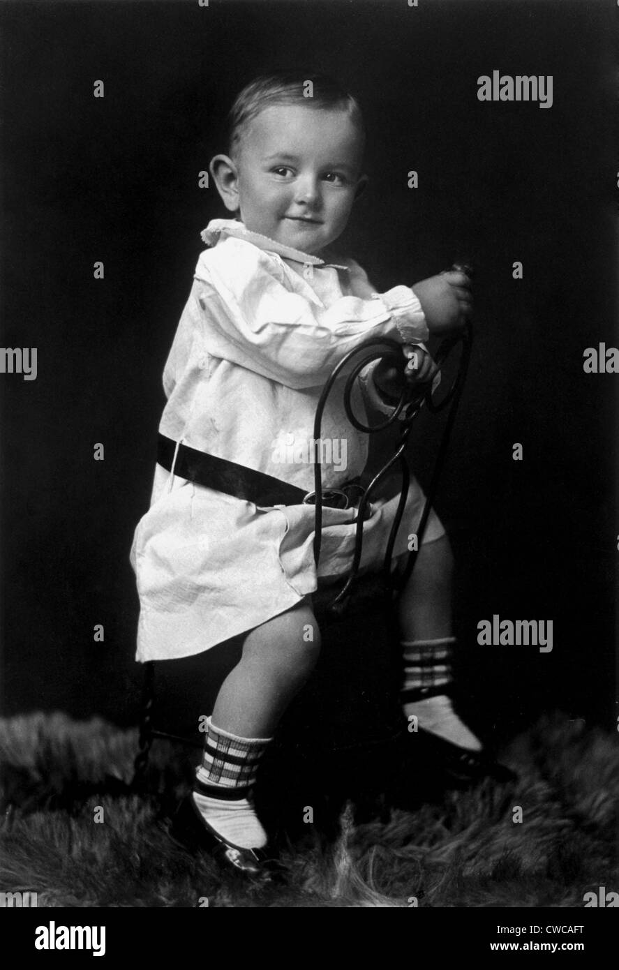 Künftige US-Präsident Lyndon Johnson im Alter von 18 Monaten. Stockfoto