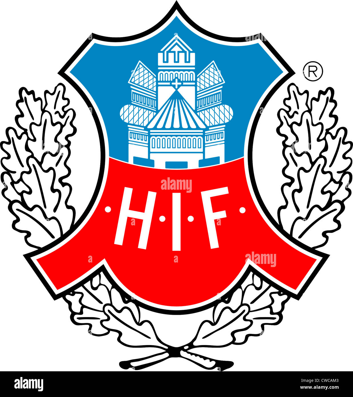Logo der schwedische Fußballverein Helsingborgs IF. Stockfoto