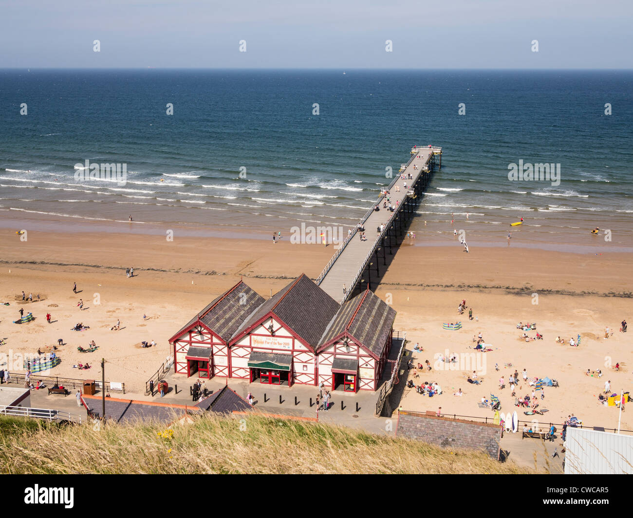 Saltburn-by-the-Sea Pier und Strand Cleveland UK Stockfoto