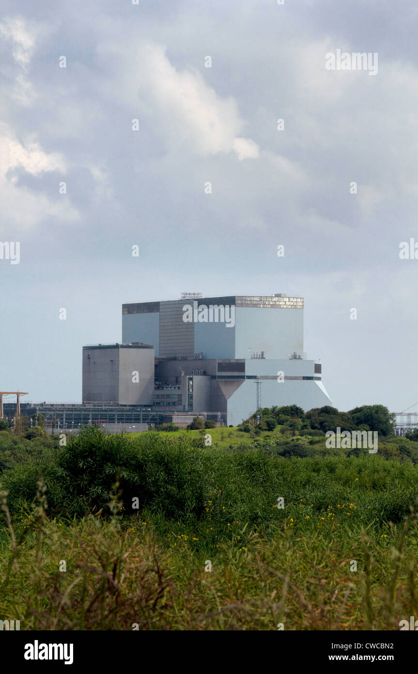 Hinkley B Reaktorgebäude in Hinkley Point Atomkraftwerk, Somerset, England Stockfoto