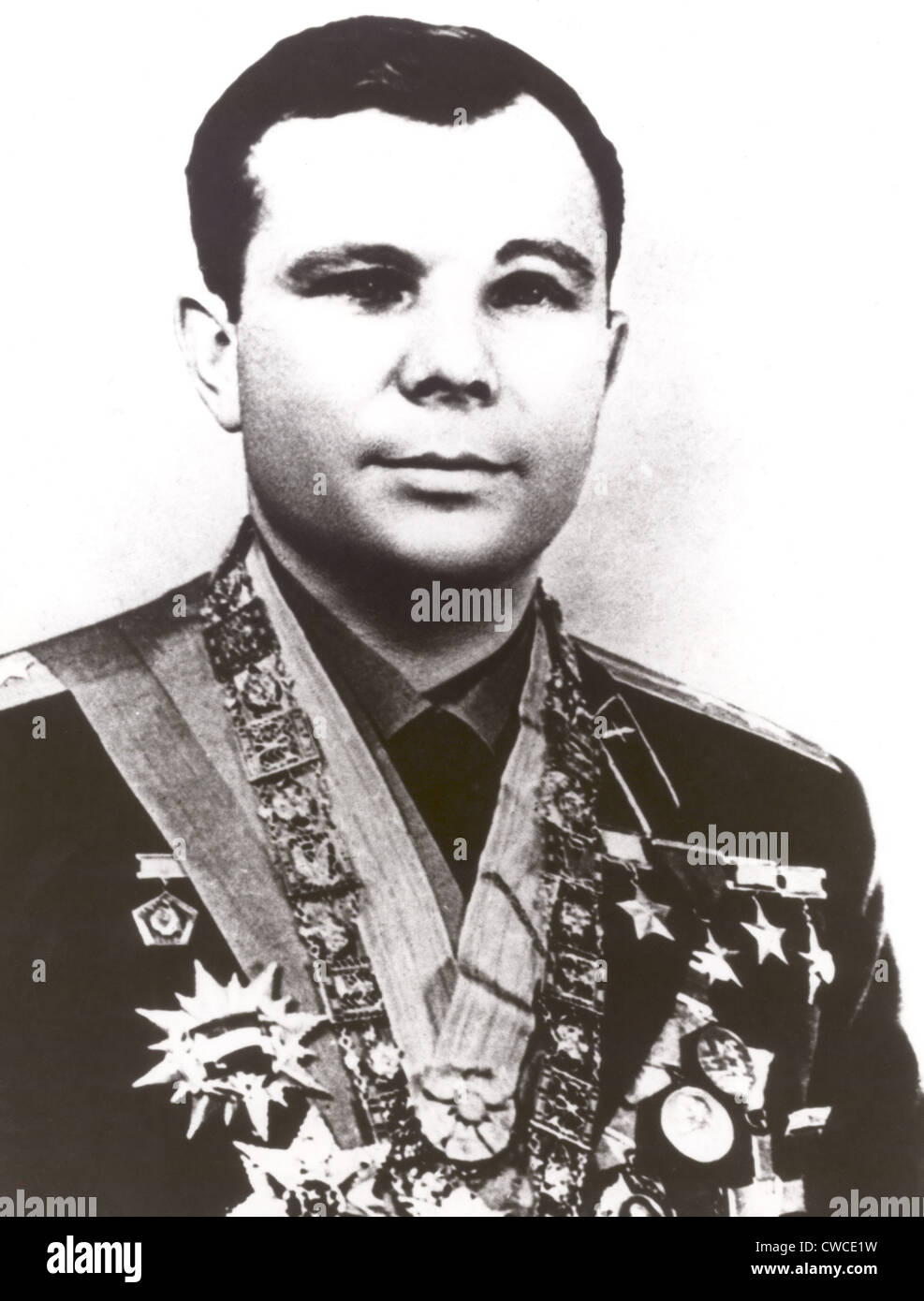Russische Kosmonauten Yuri Gagarin war der erste Mensch im Weltall. Ca. 1961. Stockfoto