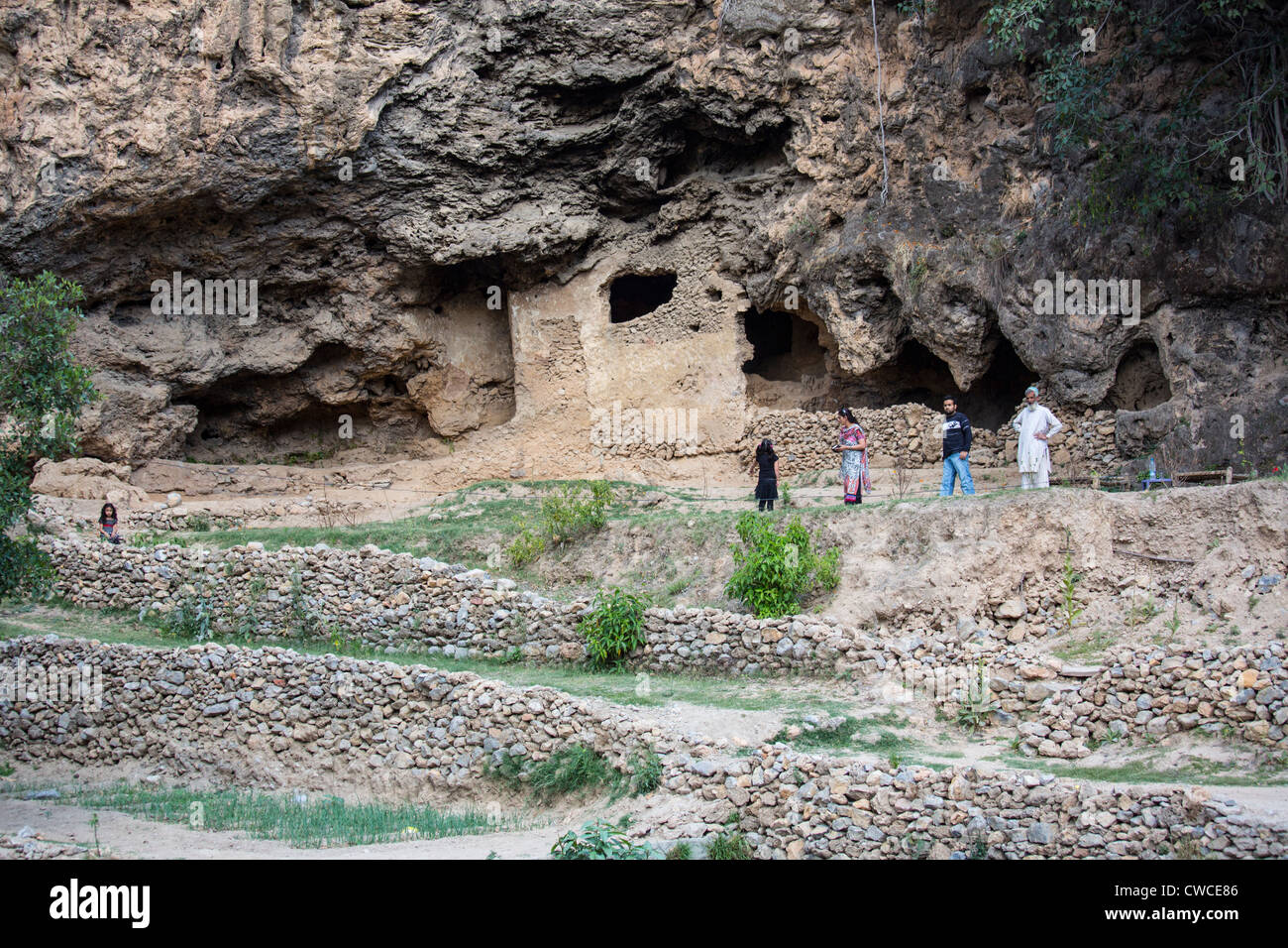 Sadhu ka Bagh buddhistischen Höhlen in der Nähe von Islamabad, Pakistan Stockfoto