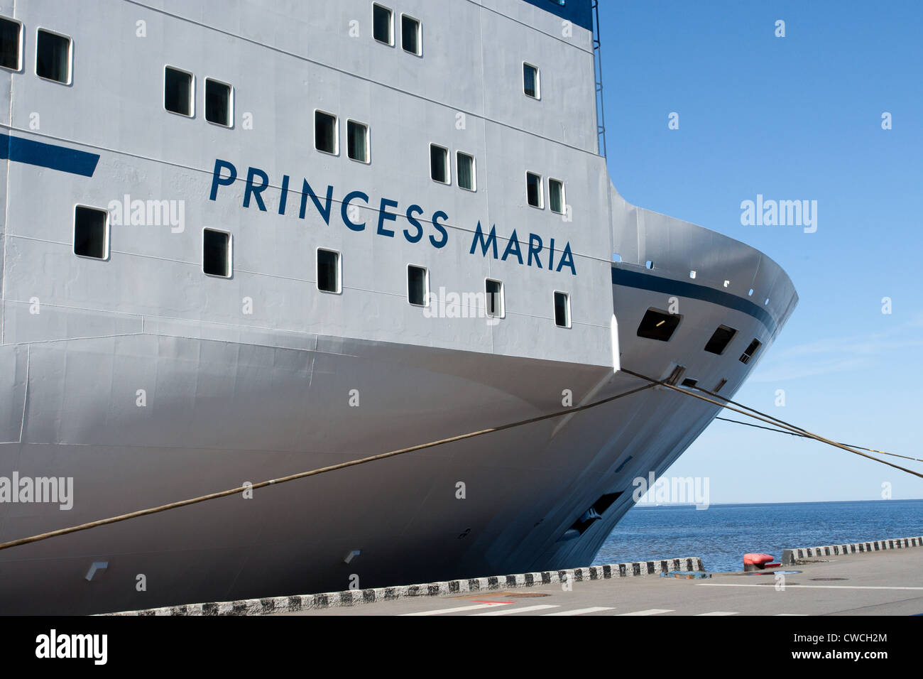 Kreuzfahrtschiff M/S Princess Maria am dock warten auf Touristen Stockfoto