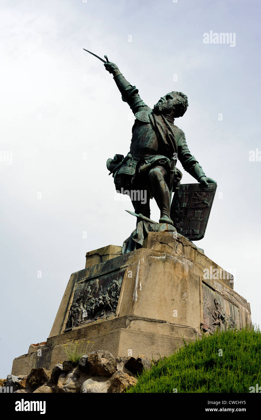 Denkmal von Sampiero gebaut 1890 in Bastelico, Korsika, Frankreich Stockfoto