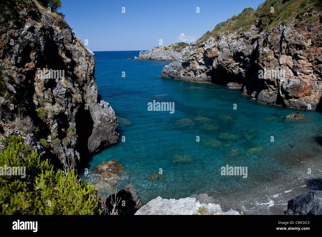 San Nicola Arcella (CS) Italien: Priester Strand Stockfoto