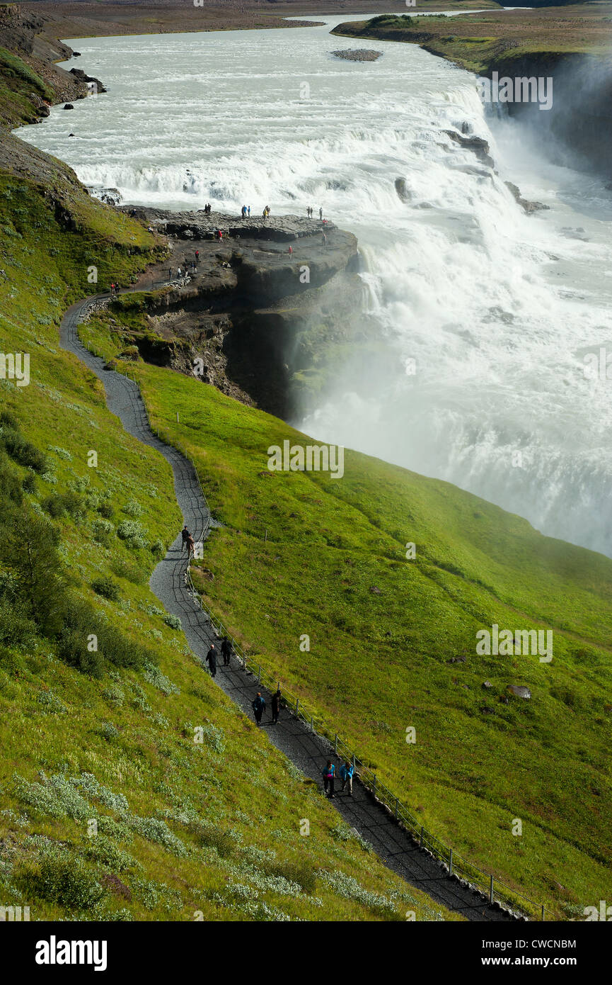 GullFoss Wasserfall, Island-Europa Stockfoto