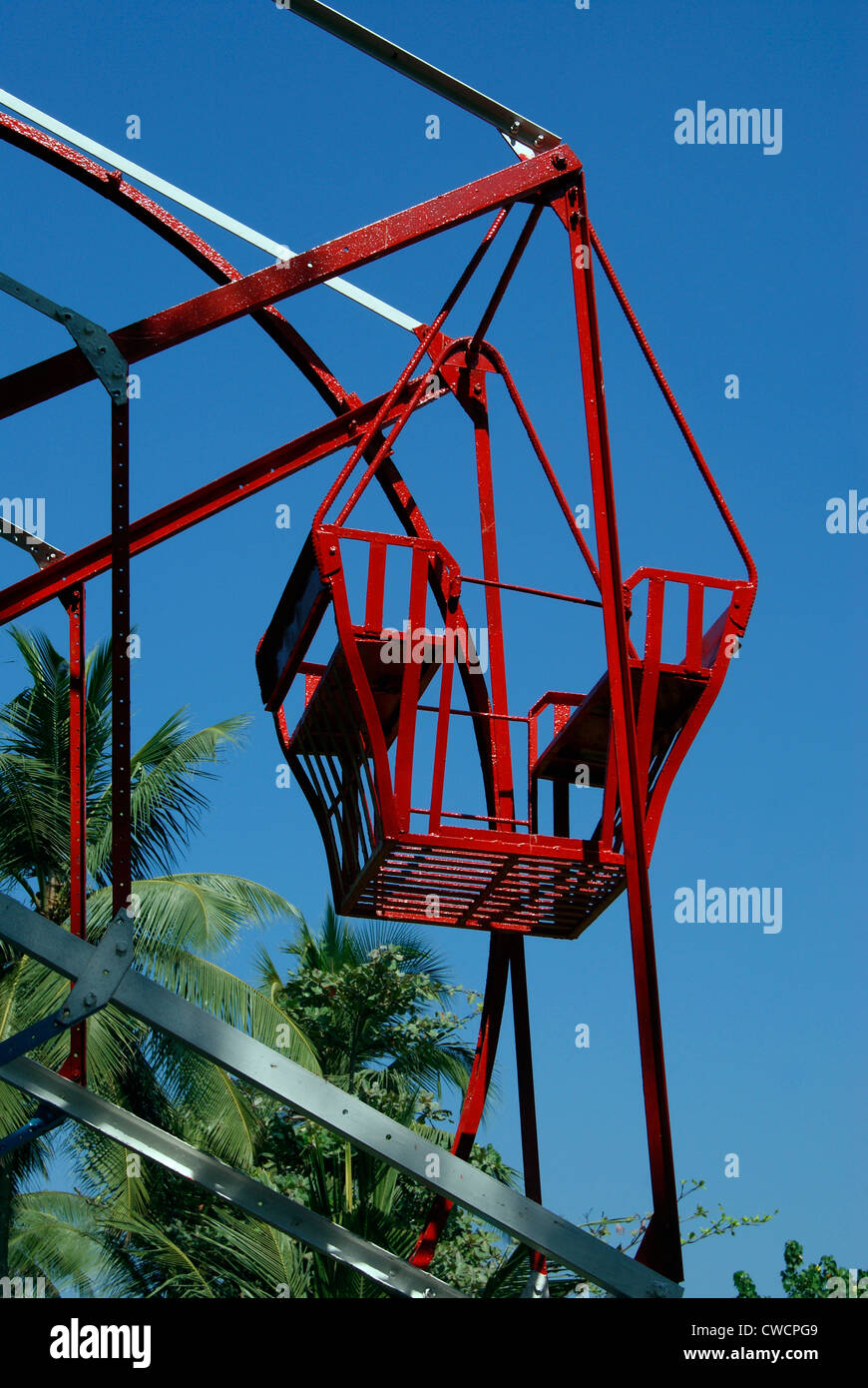 Riesenrad-Sitze oder Giant Wheel Sitzgelegenheiten Anordnung Nahaufnahme von einer einzigen Kapsel Stockfoto