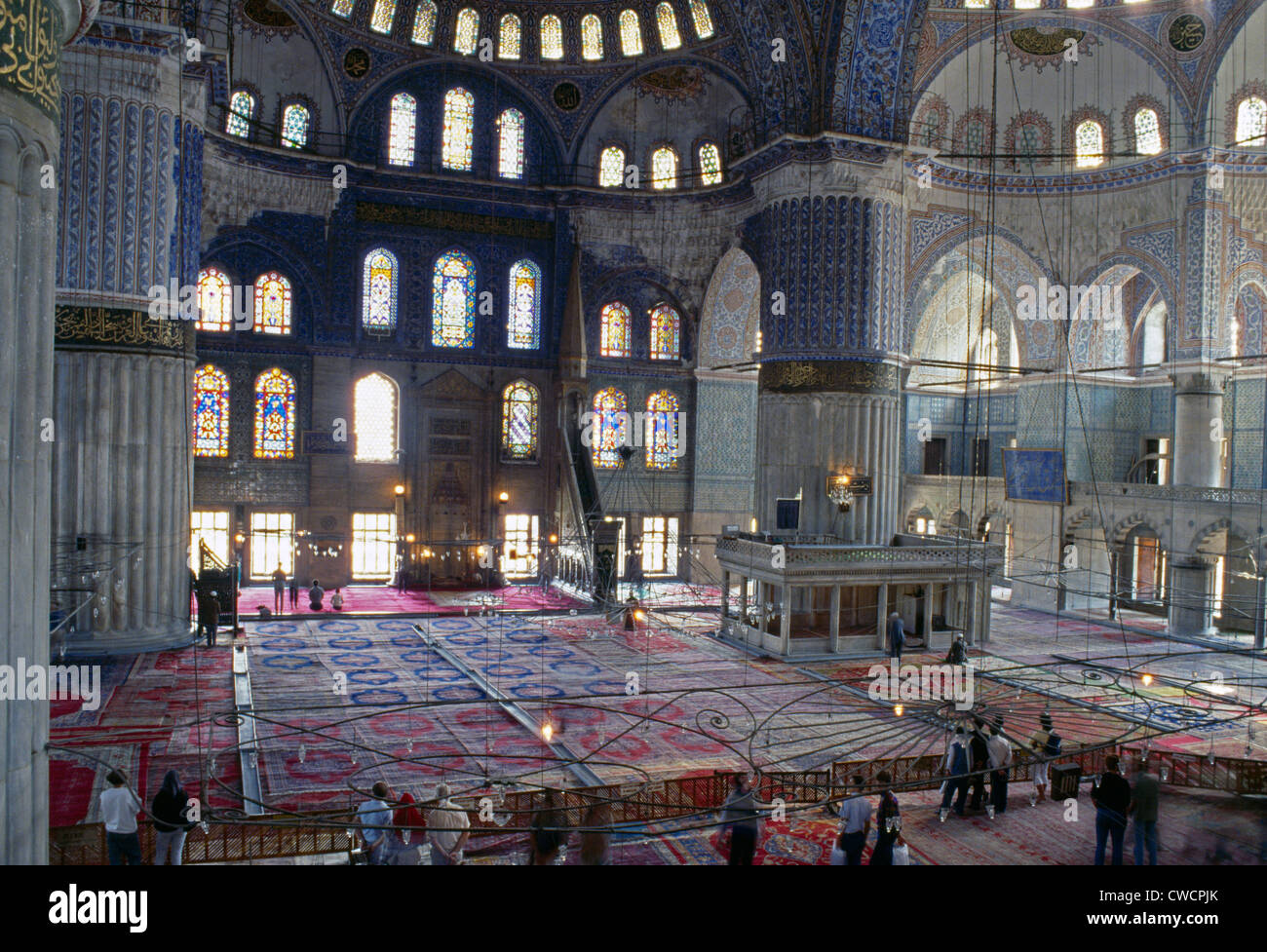 Istanbul-Türkei-Blaue Moschee-Interieur Stockfoto