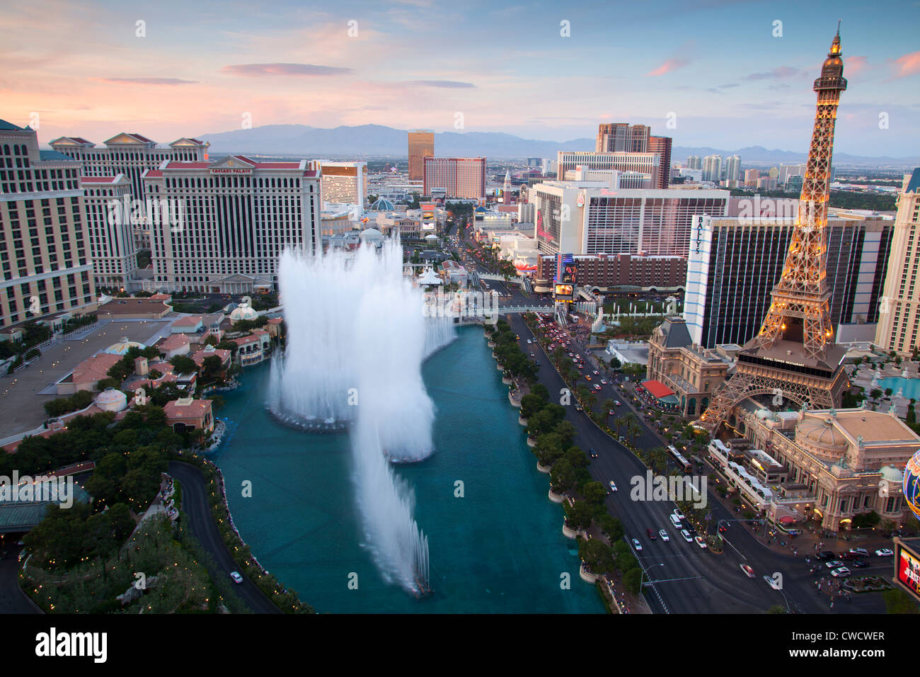 Fountains of Bellagio, Las Vegas, Nevada. Stockfoto
