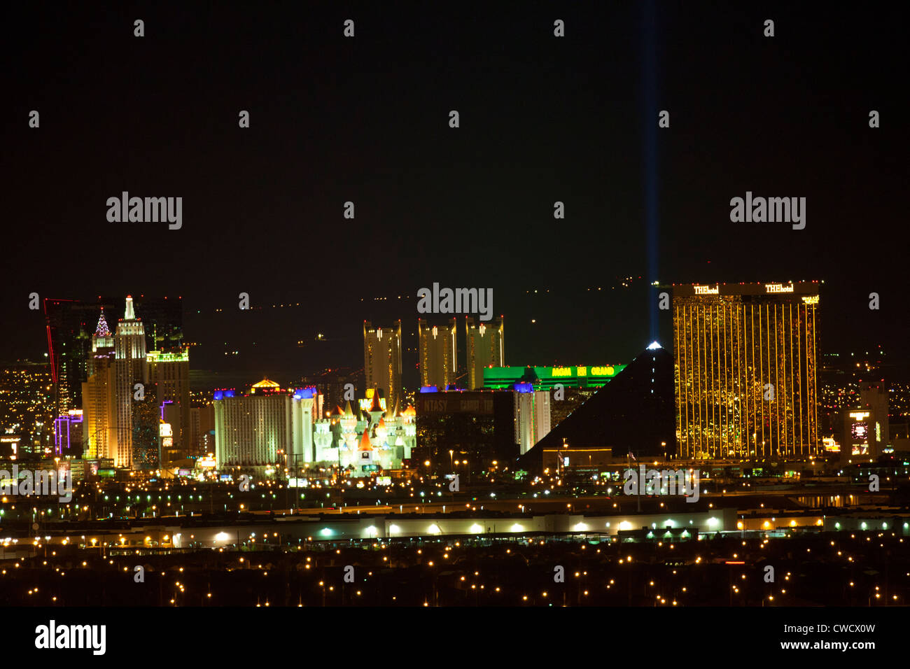 Las Vegas Strip bei Nacht, Nevada. Stockfoto