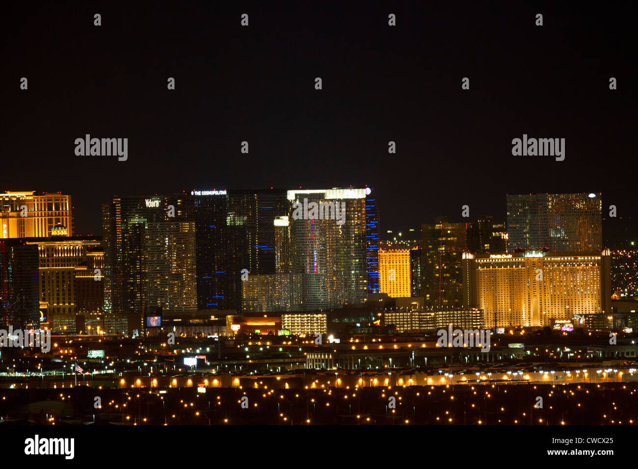 Las Vegas Strip bei Nacht, Nevada. Stockfoto