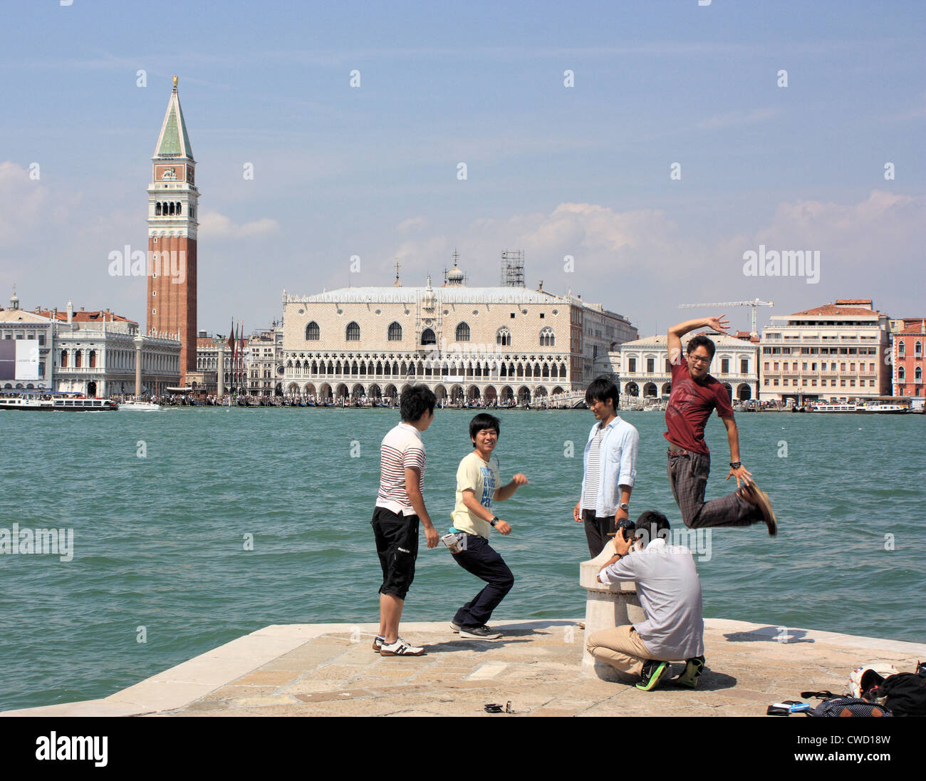 Touristen in Venedig Stockfoto