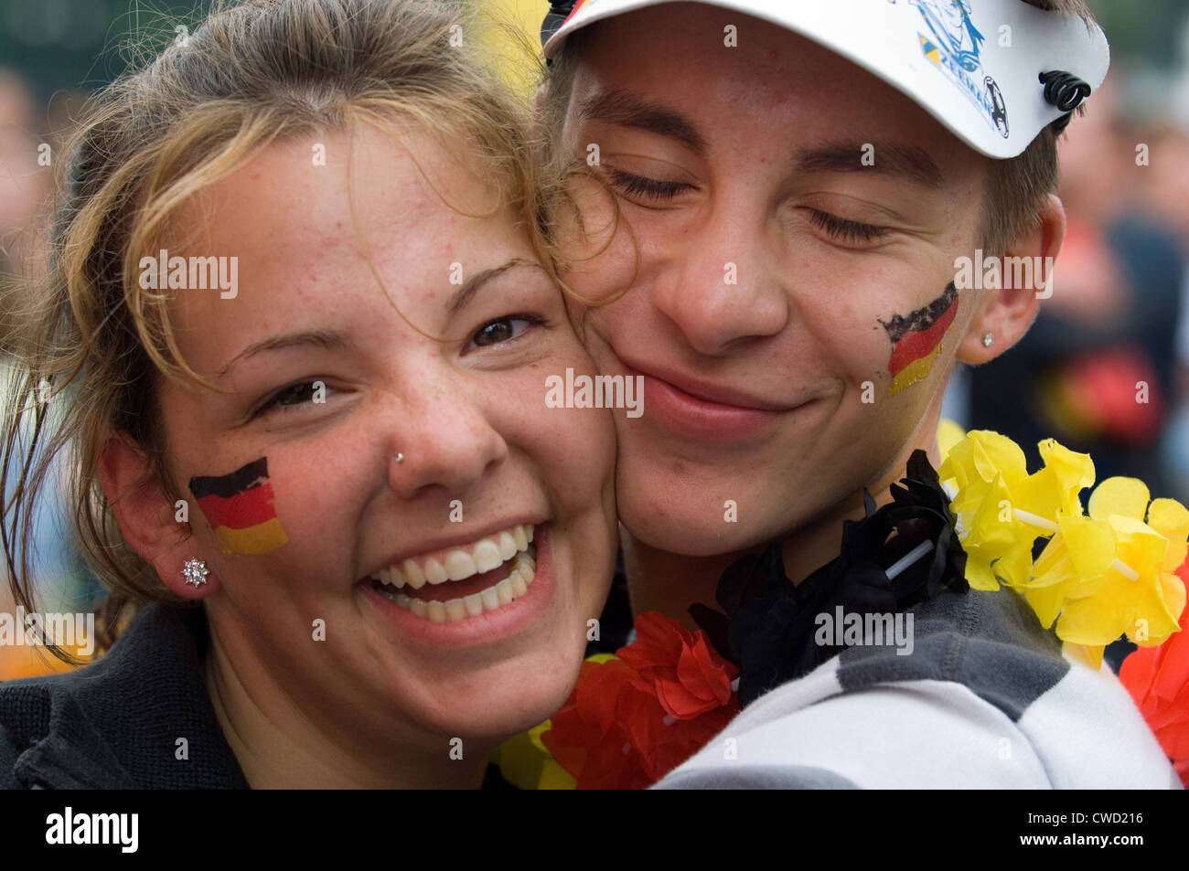 Deutsche Fußball-Fans für die FIFA WM 2006 Stockfoto