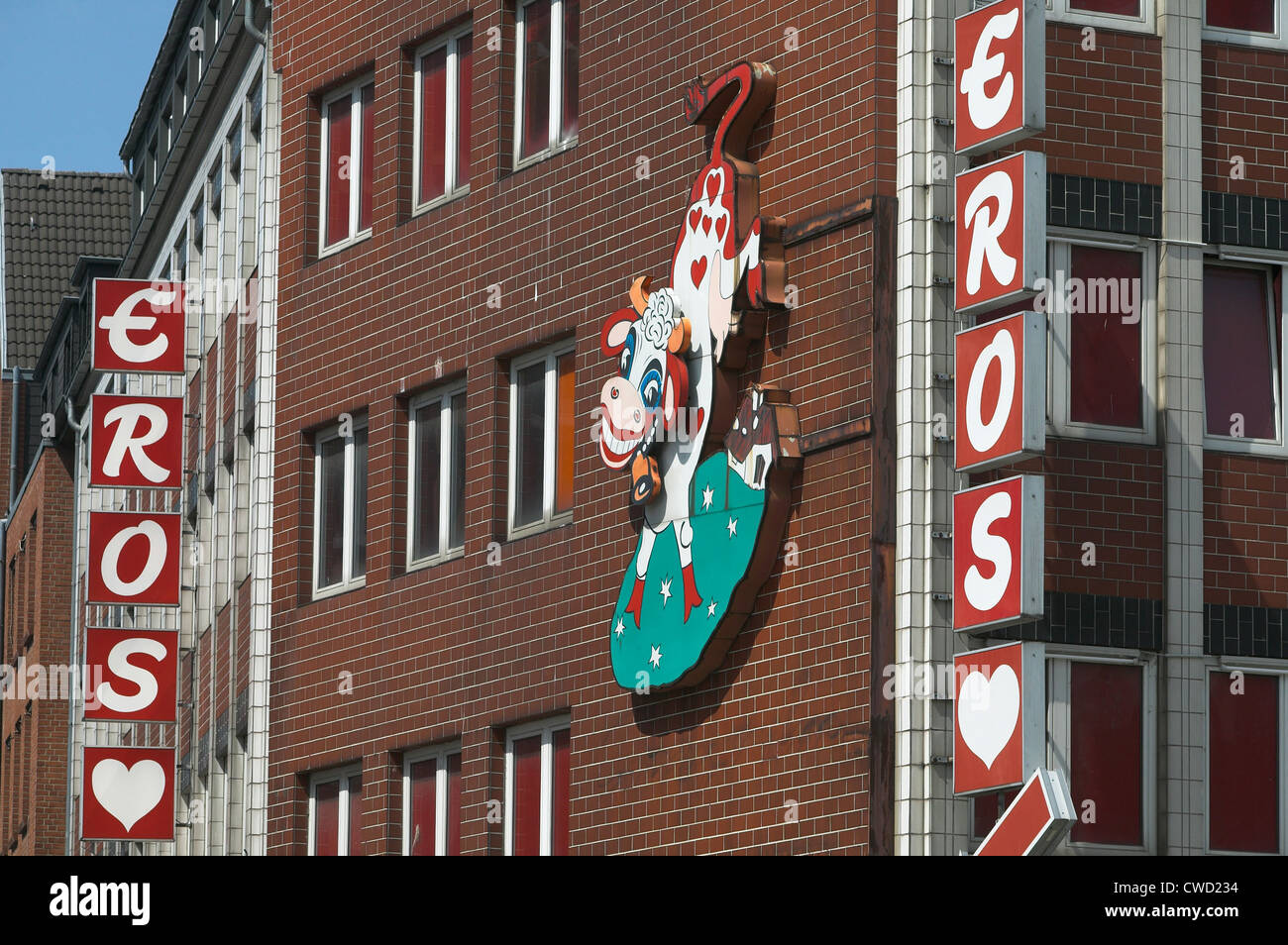 Kiel, das Rotlichtviertel mit EROS-neon Stockfoto