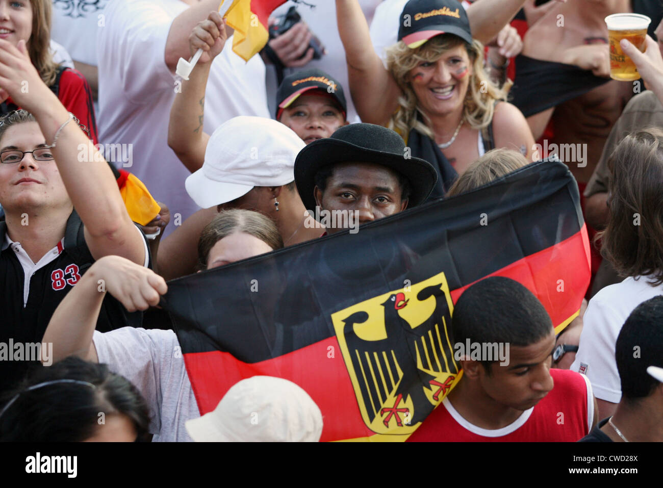 Berlin, Deutschland-Fans in den Fanzonen Stockfoto