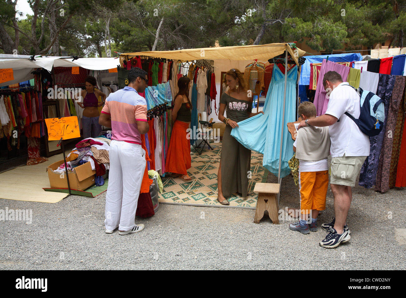 Ibiza-Hippie-Markt in Es Canyar, Punta Arabi Stockfoto