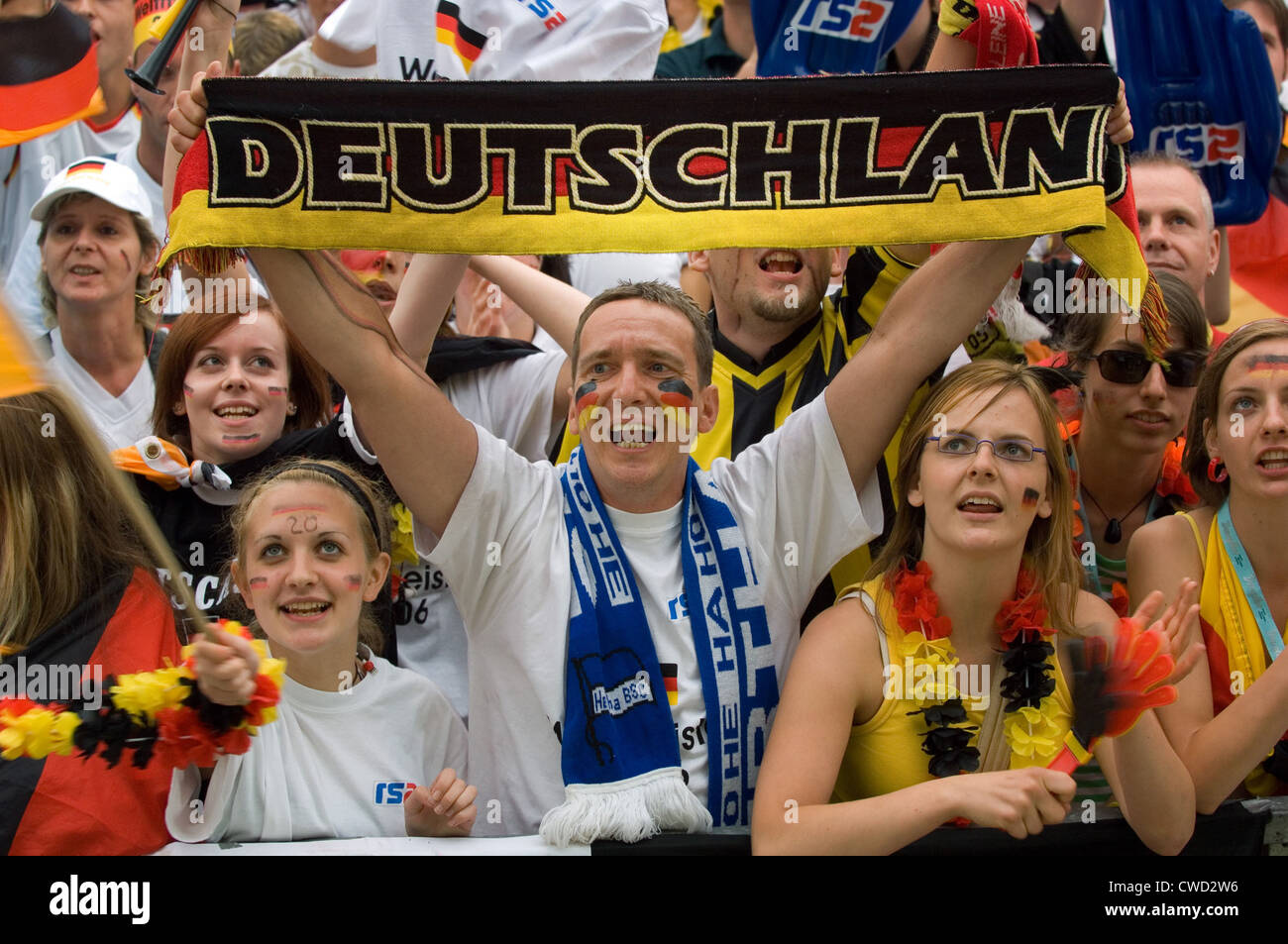Deutsche Fußball-Fans für die FIFA WM 2006 Stockfoto