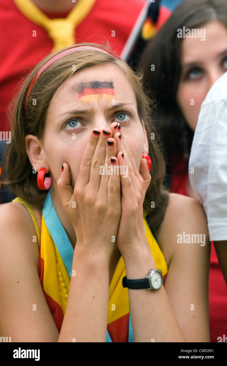 Deutschland in schwarz, rot und gold Fever, Berlin-Fan-Meile Stockfoto