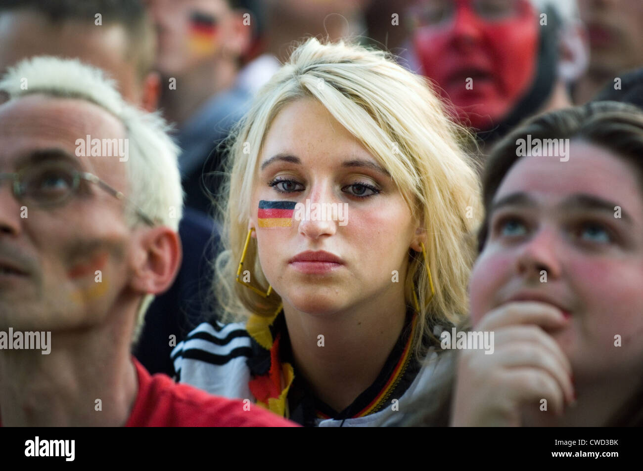 Deutschland in schwarz, rot und gold Fever, Berlin-Fan-Meile Stockfoto