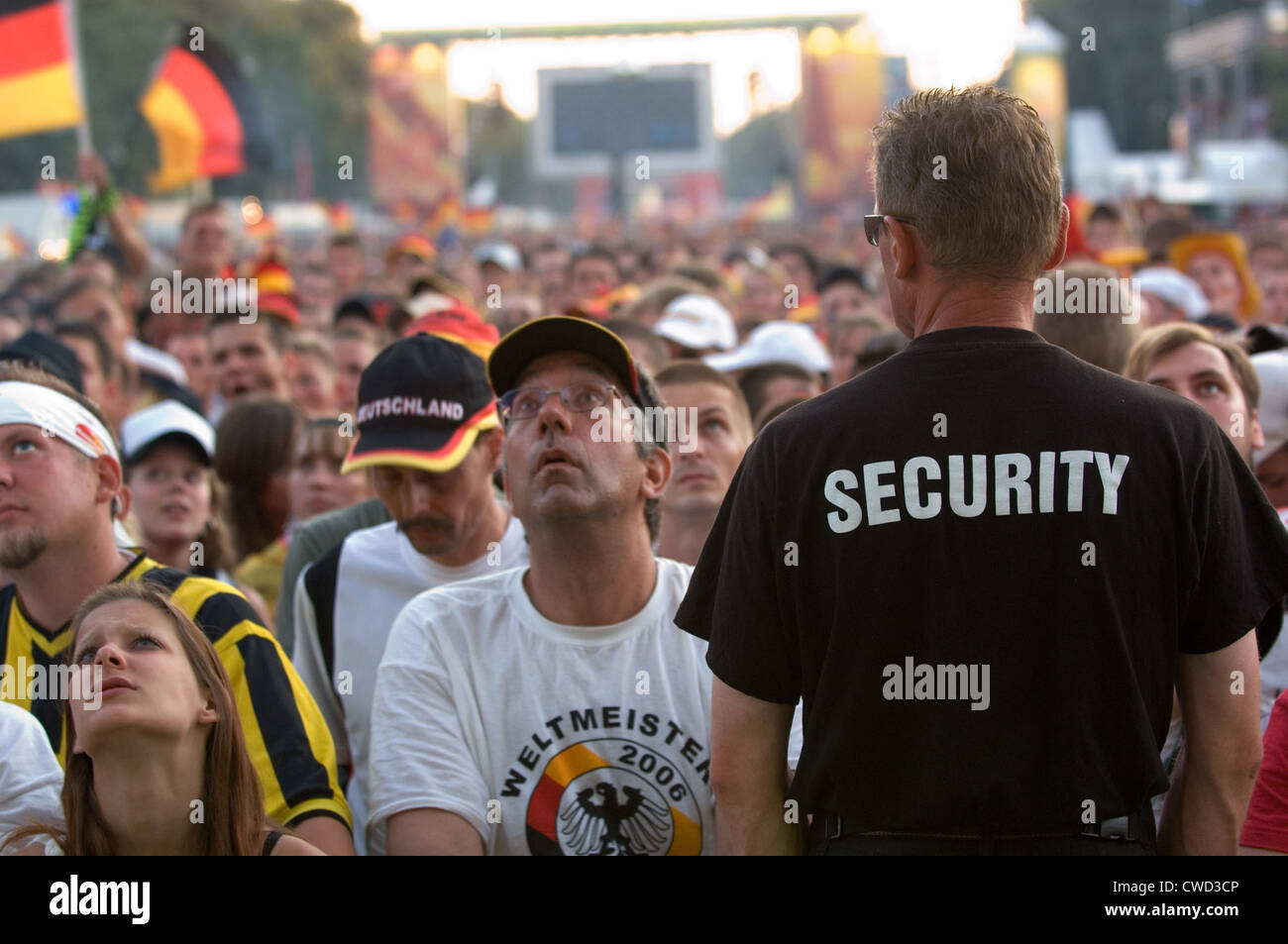 Deutschland in schwarz, rot und gold Fever, Berlin-Fan-Meile Stockfoto