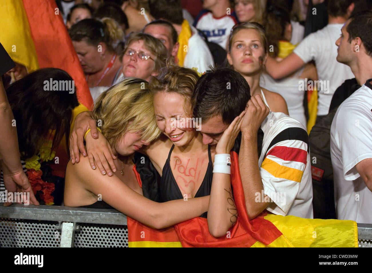 Deutschland in schwarz, rot und gold Fever, Berlin-Fan-Meile Stockfoto