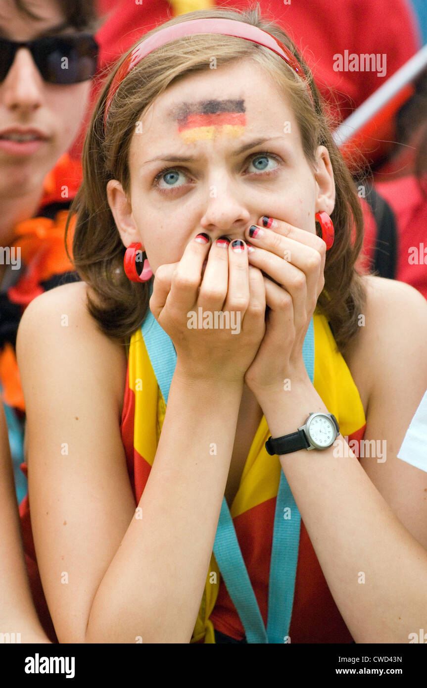 Deutschland in schwarz, rot und gold Fever, Berlin-Fan-Meile Stockfoto