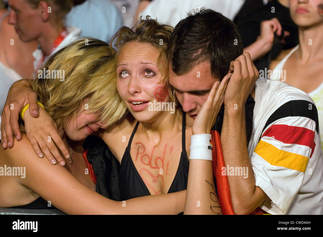 Deutschland in schwarz, rot und gold Fever, Berlin-Fan-Meile Stockfoto