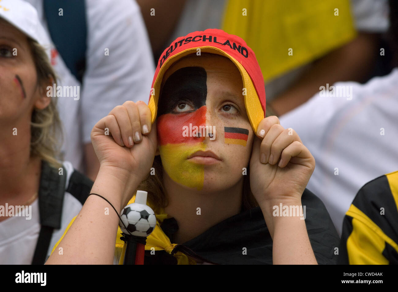 Deutschland in schwarz, rot und gold Fever, Berlin-Fan-Meile Stockfoto