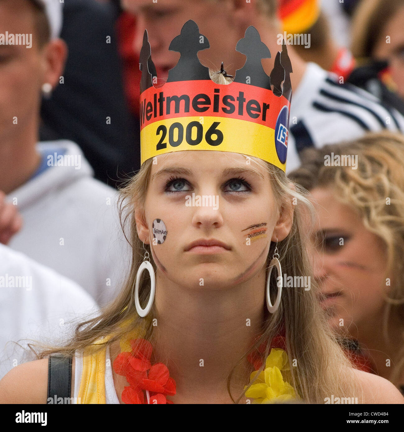 Deutschland in schwarz, rot und gold Fever, Berlin-Fan-Meile Stockfoto