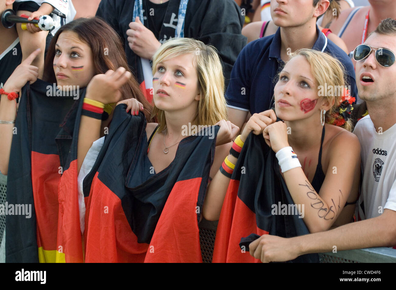 Deutschland in schwarz, rot und gold Fever, Berlin-Fan-Meile Stockfoto