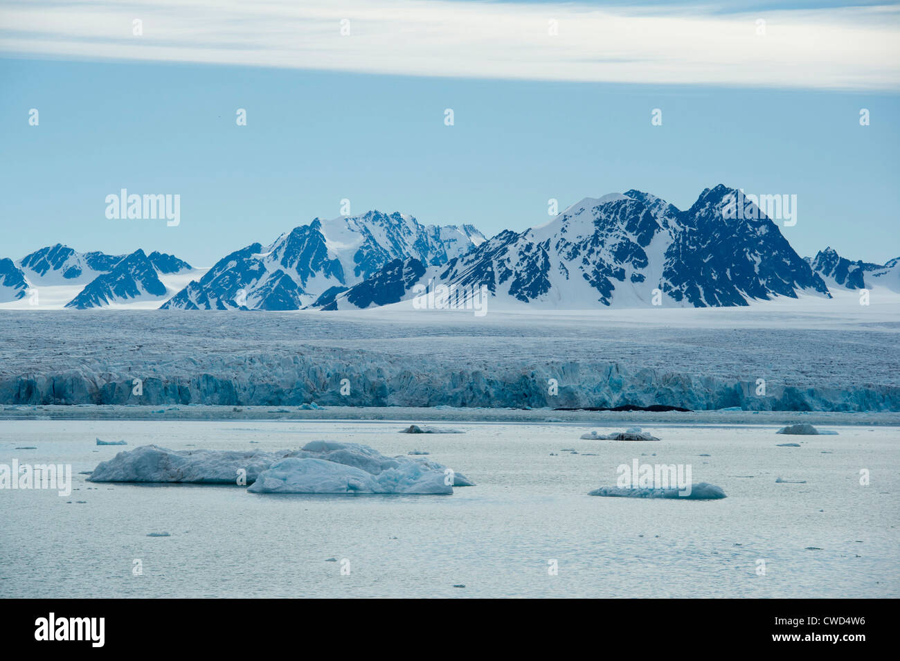 Monaco-Gletscher, Woodfjorden, Arktis, Spitzbergen, Svalbard Stockfoto