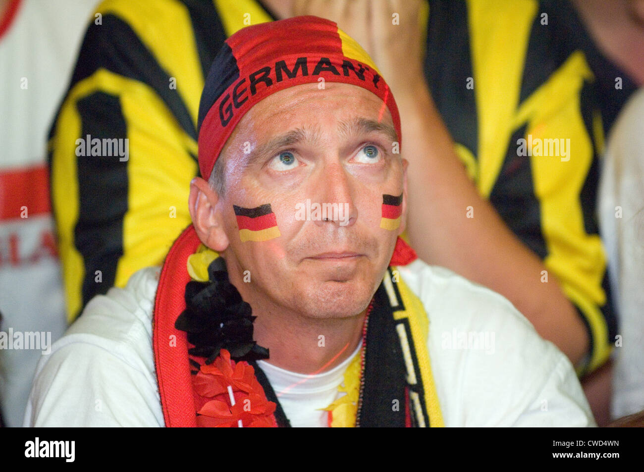 Deutschland in schwarz, rot und gold Fever, Berlin-Fan-Meile Stockfoto