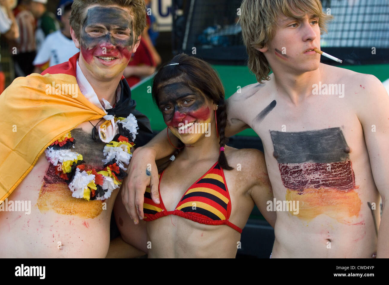 Deutschland in schwarz, rot und gold Fever, Berlin-Fan-Meile Stockfoto