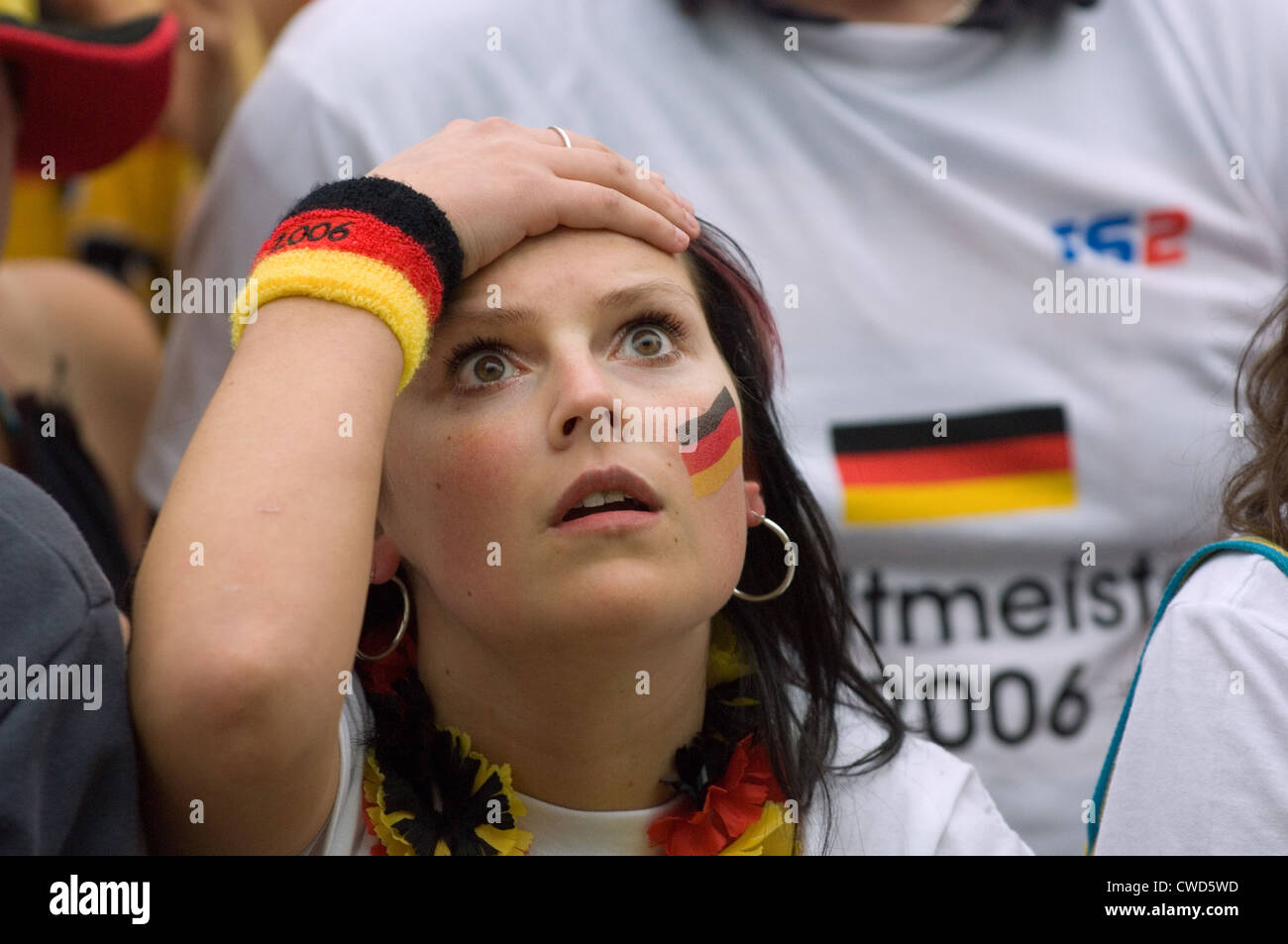 Deutschland in schwarz, rot und gold Fever, Berlin-Fan-Meile Stockfoto