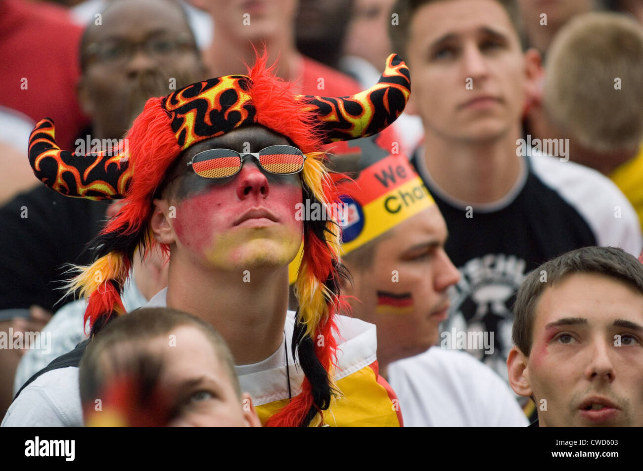 Deutschland in schwarz, rot und gold Fever, Berlin-Fan-Meile Stockfoto